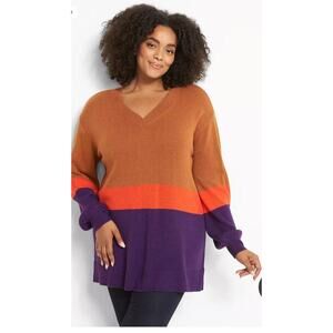 Lane Bryant Blouson-Sleeve Tunic Sweater in Argan Oil Size 18/20